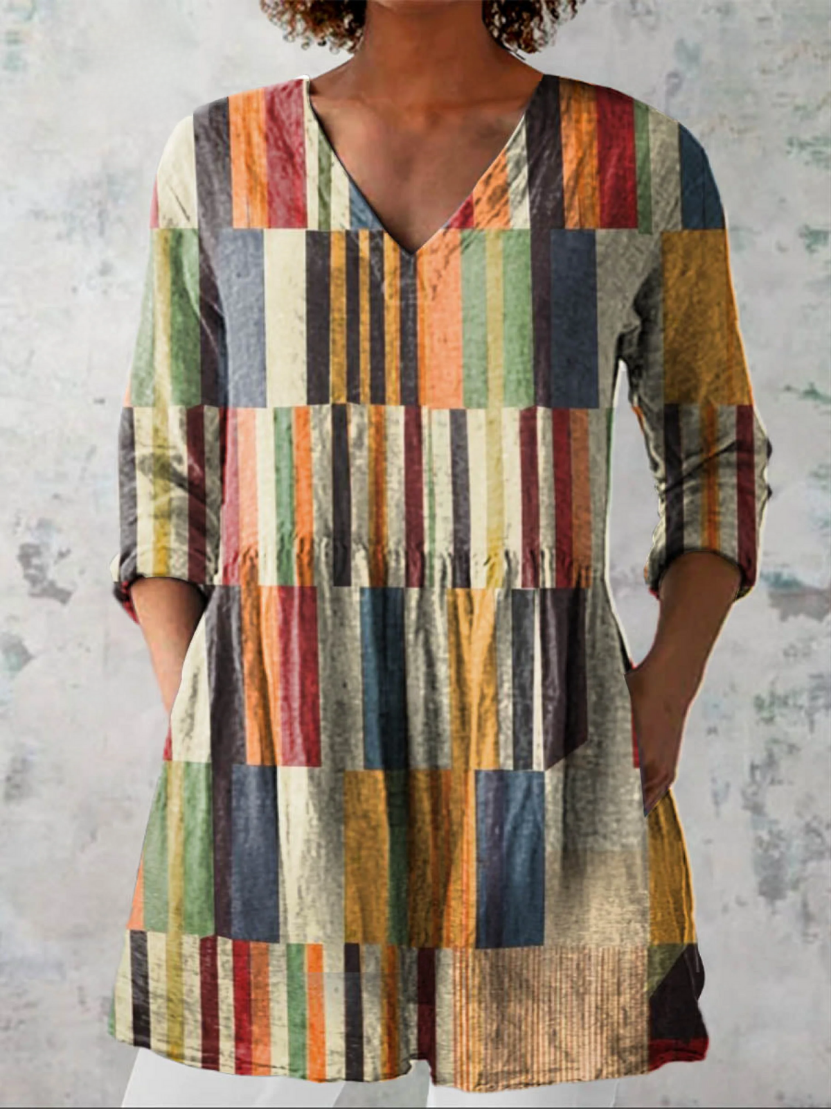 Farrah | Camisa Larga de Cuello en V