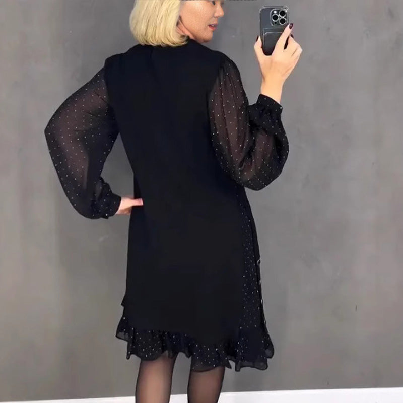 Estela | Vestido Elegante con Cristales y Escote Redondo