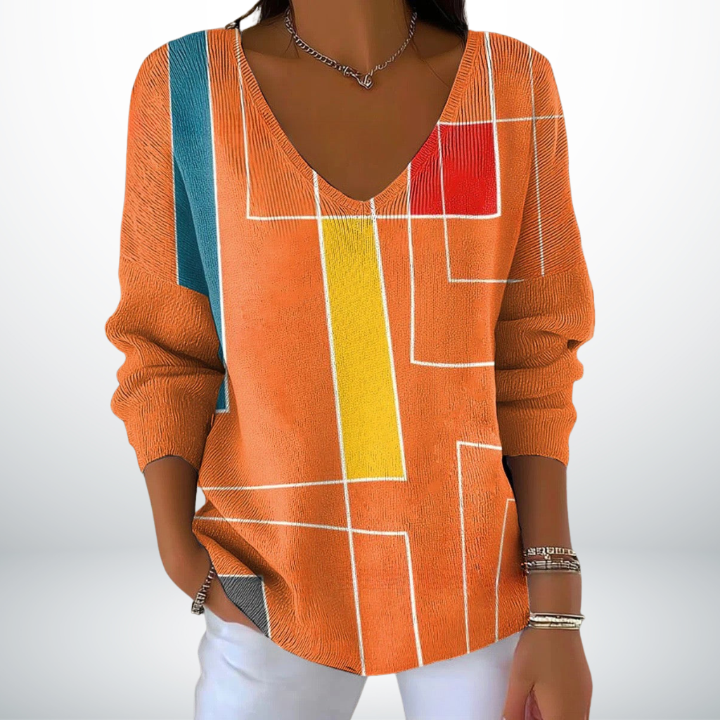 Evelien – Suéter V-Cuello Cómodo