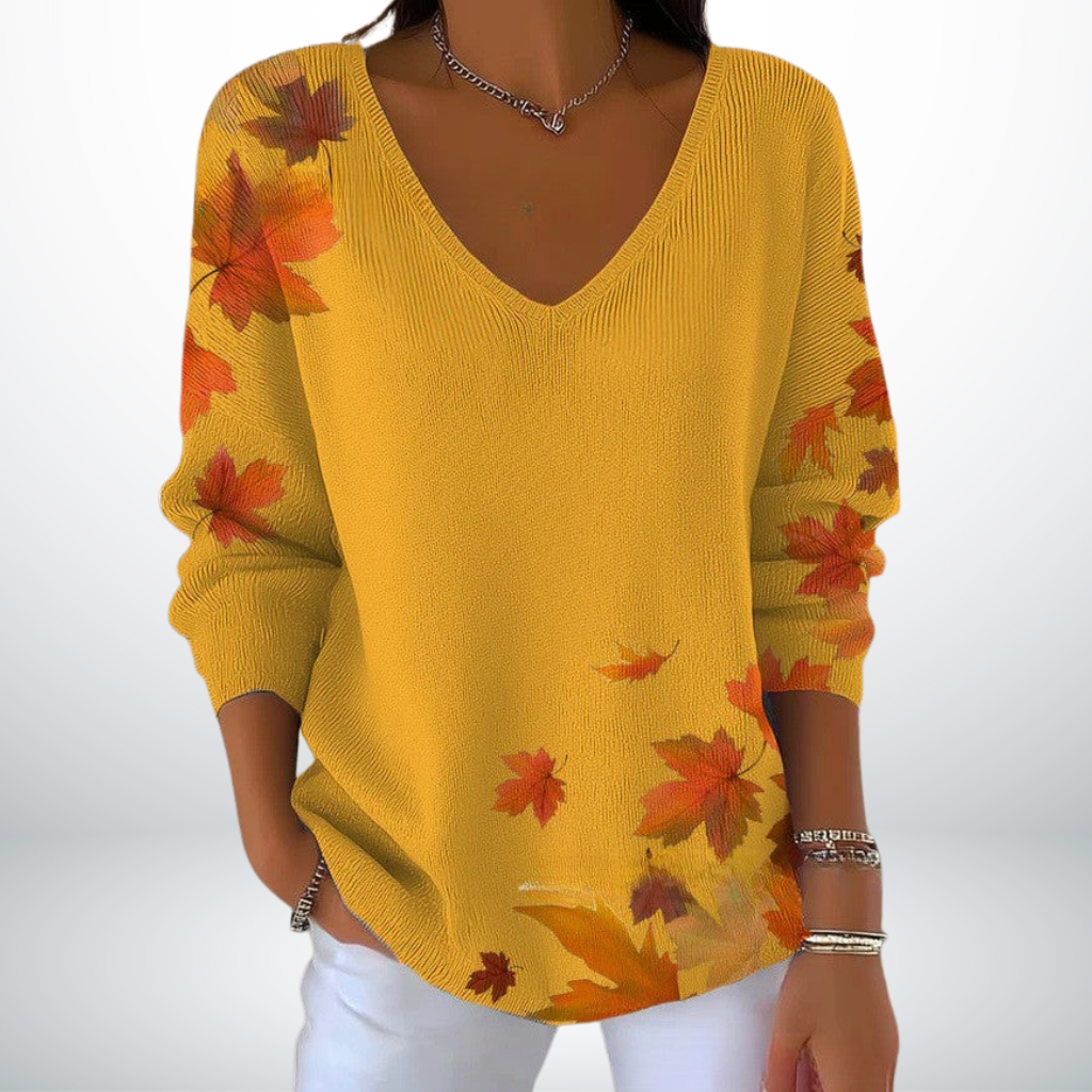 Evelien – Suéter de Punto con Escote Elegante