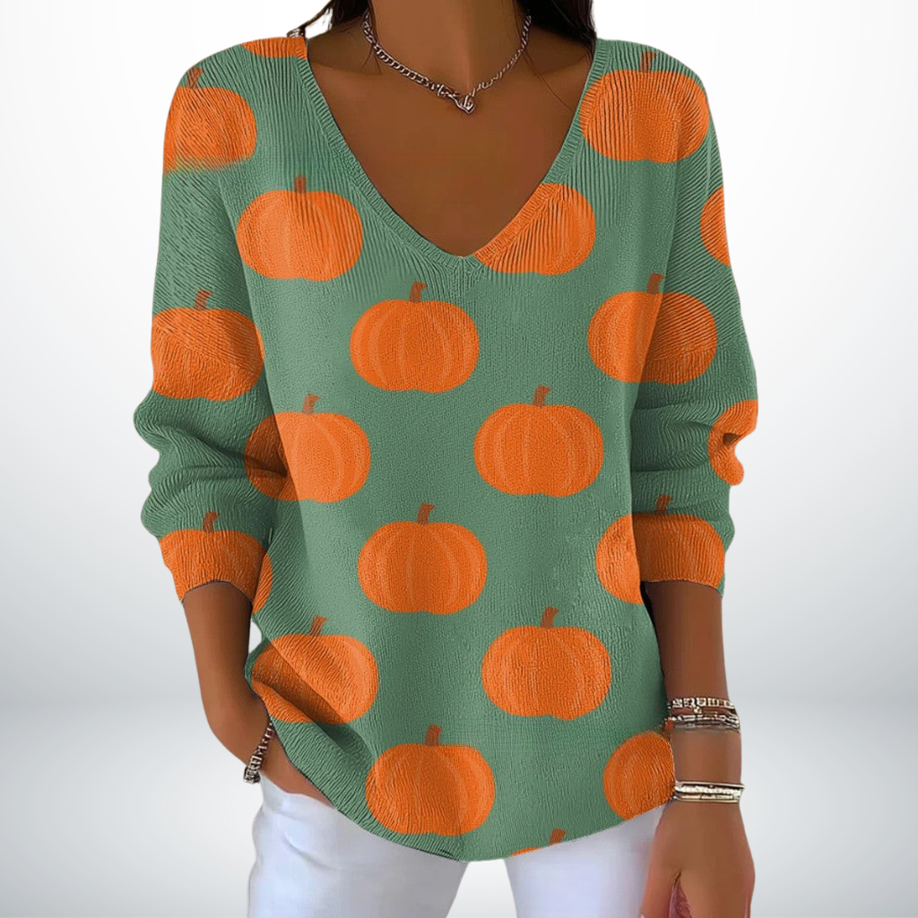 Evelien – Suéter de Punto Cómodo con Escote en V