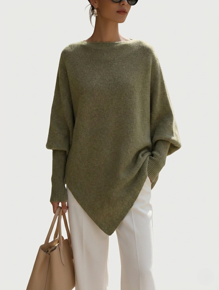 OLIVIA | JERSEY OVERSIZE TIPO PONCHO ELEGANTE