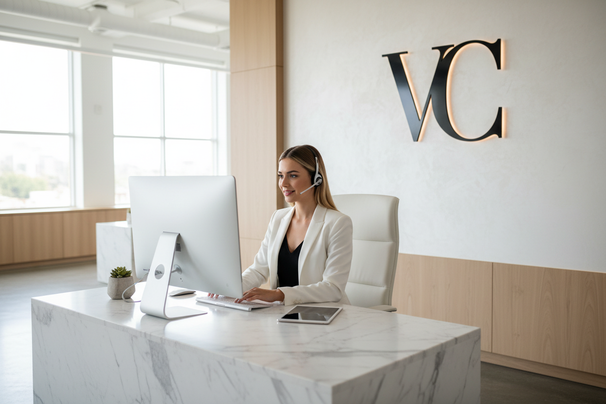 Customer service - VC logo background