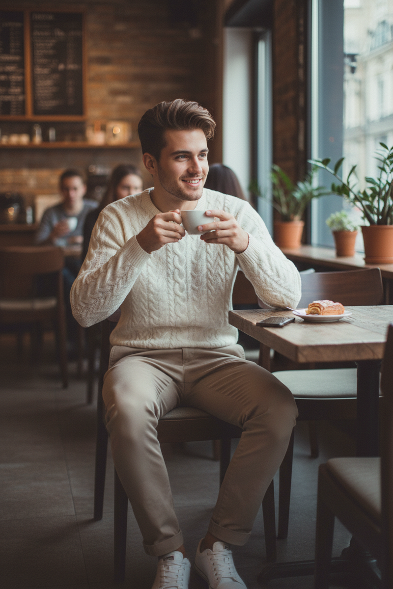 Hombre sweater crema