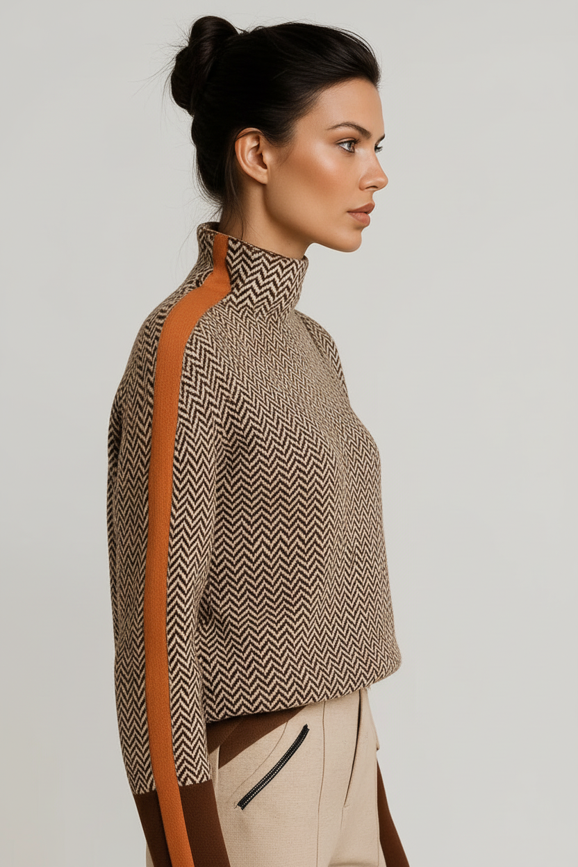 Sweater naranja - Perfil lateral