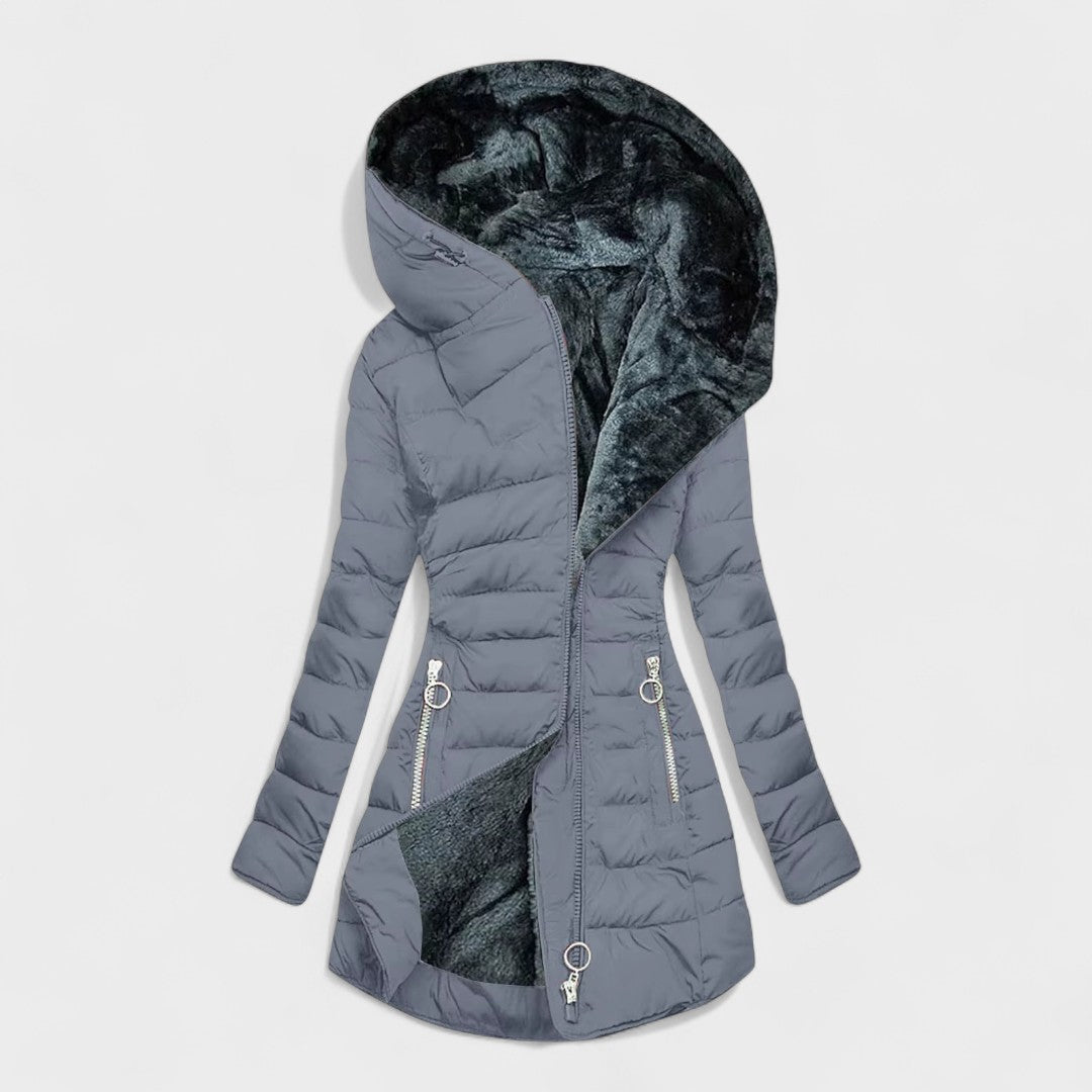 Beatrice™ | Abrigo cálido gris con forro de pelo