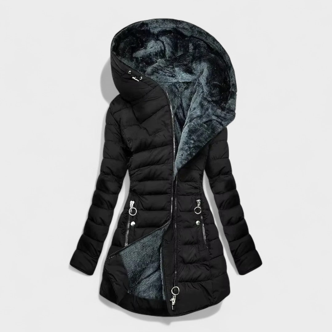 Beatrice™ | Abrigo cálido Negro con forro de pelo